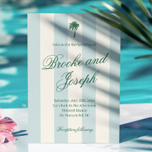 Tropisch palmbebladerd cabana strand retro blauwe