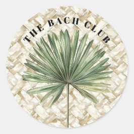 tropisch palmblad | Bachclub Ronde Sticker