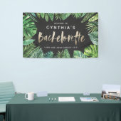 Tropisch palmblad en gouden bachelorette met scrip spandoek (Beurs)