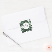 Tropisch palmblad monogram - vierkante sticker (Envelop)