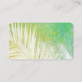 tropisch palmblad natuur groen en wit visitekaartje (Achterkant)