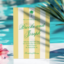 Tropisch palmbloem gestreept cabana strand retro g