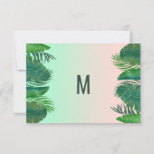 Tropisch palmboom Banana Leaf Gold Verloving Aankondiging (Achterkant)
