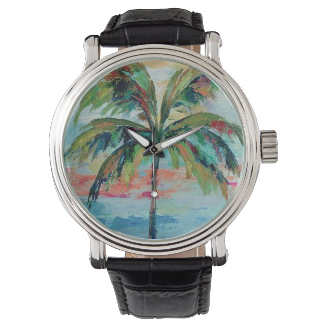 Tropisch | Palmboom Horloge (Voorkant)