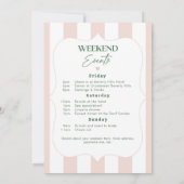 Tropisch palmenstrand Bachelorette-weekendprogramm Kaart (Achterkant)