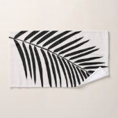 Tropisch palmleder, crème, wit en zwart bad handdoek (Handdoek)