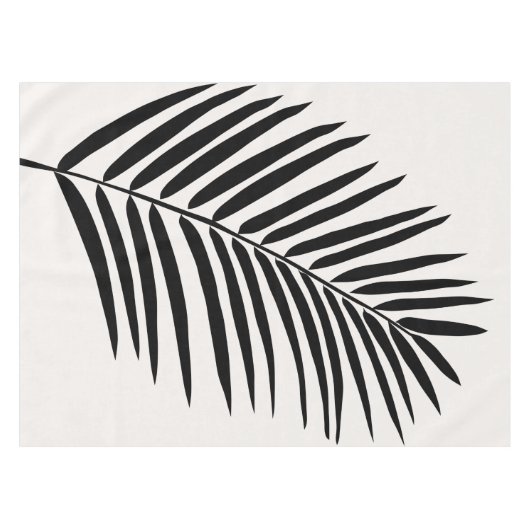 Tropisch palmleder, crème, wit en zwart tafelkleed (Voorkant (Horizontaal))
