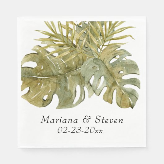 Tropisch palmleder Weddenschap Servet (Voorkant)