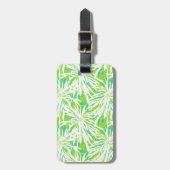 Tropisch palmlederen patroon bagagelabel (Voorkant verticaal)