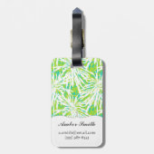 Tropisch palmlederen patroon bagagelabel (Achterkant verticaal)