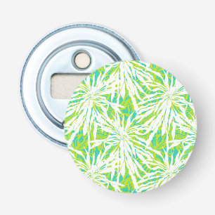 Tropisch palmlederen patroon button flesopener