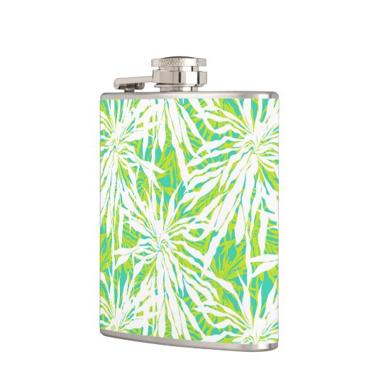 Tropisch palmlederen patroon heupfles (Links)