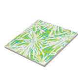 Tropisch palmlederen patroon tegeltje (Zijkant)