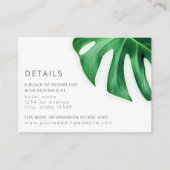 Tropisch palmlef minimalistisch huwelijk informatiekaartje (Voorkant)