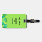 Tropisch palmmonogram Bagagelabel (Achterkant horizontaal)