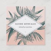 Tropisch palmrond vierkante visitekaartje (Voorkant)