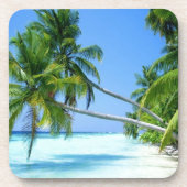 Tropisch palmstrand! drankjes onderzetter (Voorkant)