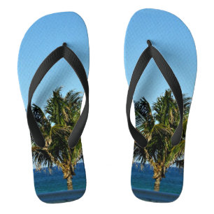 Tropisch Palmstrand Ontsnappings Patroonontwerp Teenslippers