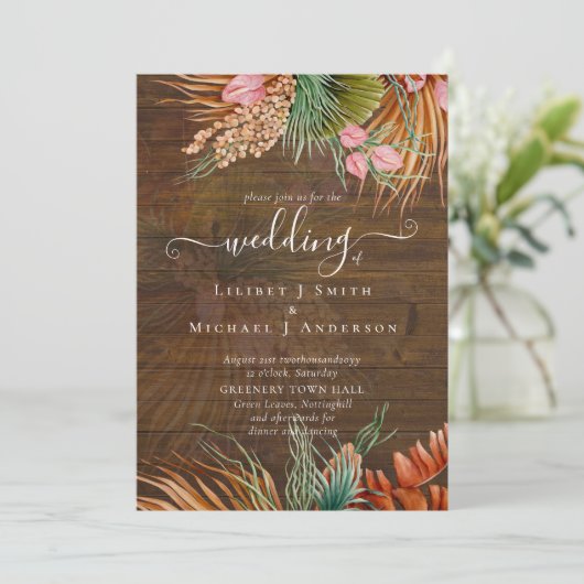 Tropisch Pampagras Terracotta Bruiloft (Staand voorkant)