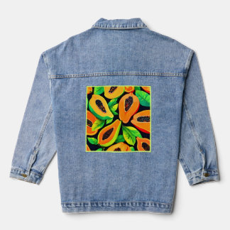 tropisch papaya paradijs denim jacket