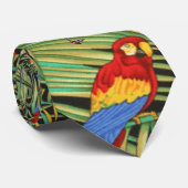 Tropisch papegaai en roze Stropdas voor het spinne (Opgerold)