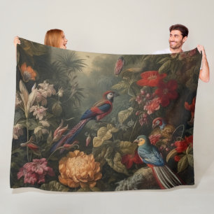 Tropisch Papegaaien Jungle Bladerdak Botanische Ku Fleece Deken