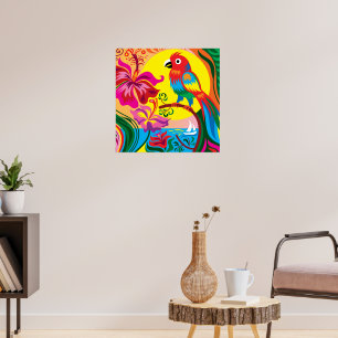 Tropisch papegaaienparadijs poster