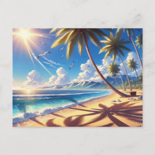 Tropisch Paradijs Beach Schilderen Briefkaart