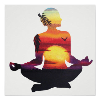 Tropisch paradijs Beer Yoga Pose Meditation Perfect Poster