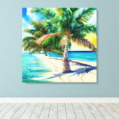 Tropisch paradijs canvas afdruk (Insitu (Houten vloer))