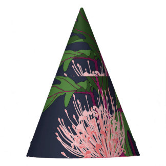 Tropisch paradijs: exotische bladeren en bloemen feesthoedjes