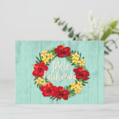 Tropisch paradijs Hawaiian Holiday Wreatood Kaart (Staand voorkant)
