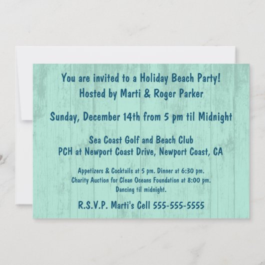 Tropisch paradijs Hawaiian Holiday Wreatood Kaart (Achterkant)