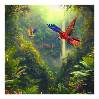 Tropisch Paradijs – Kleurrijk Ara Jungle Canvas A Foto Afdruk