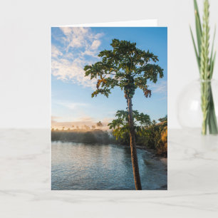 Tropisch paradijs op zonsondergang, Fiji Kaart