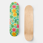Tropisch Paradijs – Palmbladeren & Hibiscus Patroo Skateboard (Voorkant)
