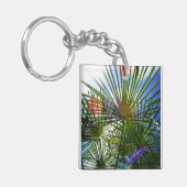 Tropisch paradijs palmboom sleutelhanger (Voorkant Links)