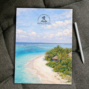 Tropisch Paradijs Strand, Malediven Waterverf Briefkaart