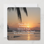 Tropisch Paradijs Strand Palm Bestemming Bestemmin Kaart (Voorkant)