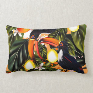 Tropisch paradijs. Toucans en citrus Kussen