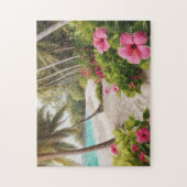 Tropisch Paradijs van Palmbomen in Alle Rust Legpuzzel (Verticaal)