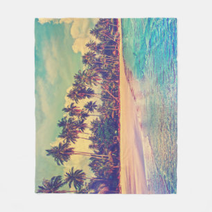 Tropisch paradijs: zee, hotel, strand. fleece deken