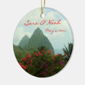 Tropisch paradijselijk huwelijk keramisch ornament (Links)