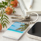 Tropisch paradijsstrand sleutelhanger (Voorkant Rechts)