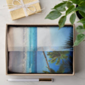 Tropisch paradijsstrand tissuepapier (Geschenk)