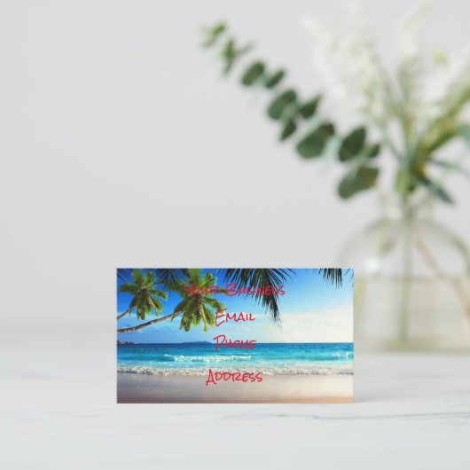 Tropisch paradijsstrand visitekaartje (Staand voorkant)