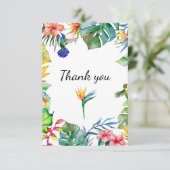 Tropisch paradijsthema bedankkaart (Staand voorkant)