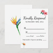 Tropisch paradijsthema RSVP kaartje (Voorkant / Achterkant)
