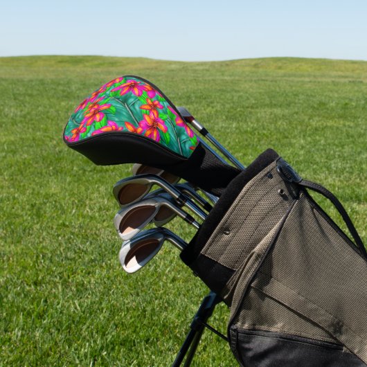 Tropisch paradise Floral Pattern Golfheadcover (Insitu)