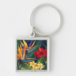 Tropisch paradise hawaiian Floral Keyings Sleutelhanger